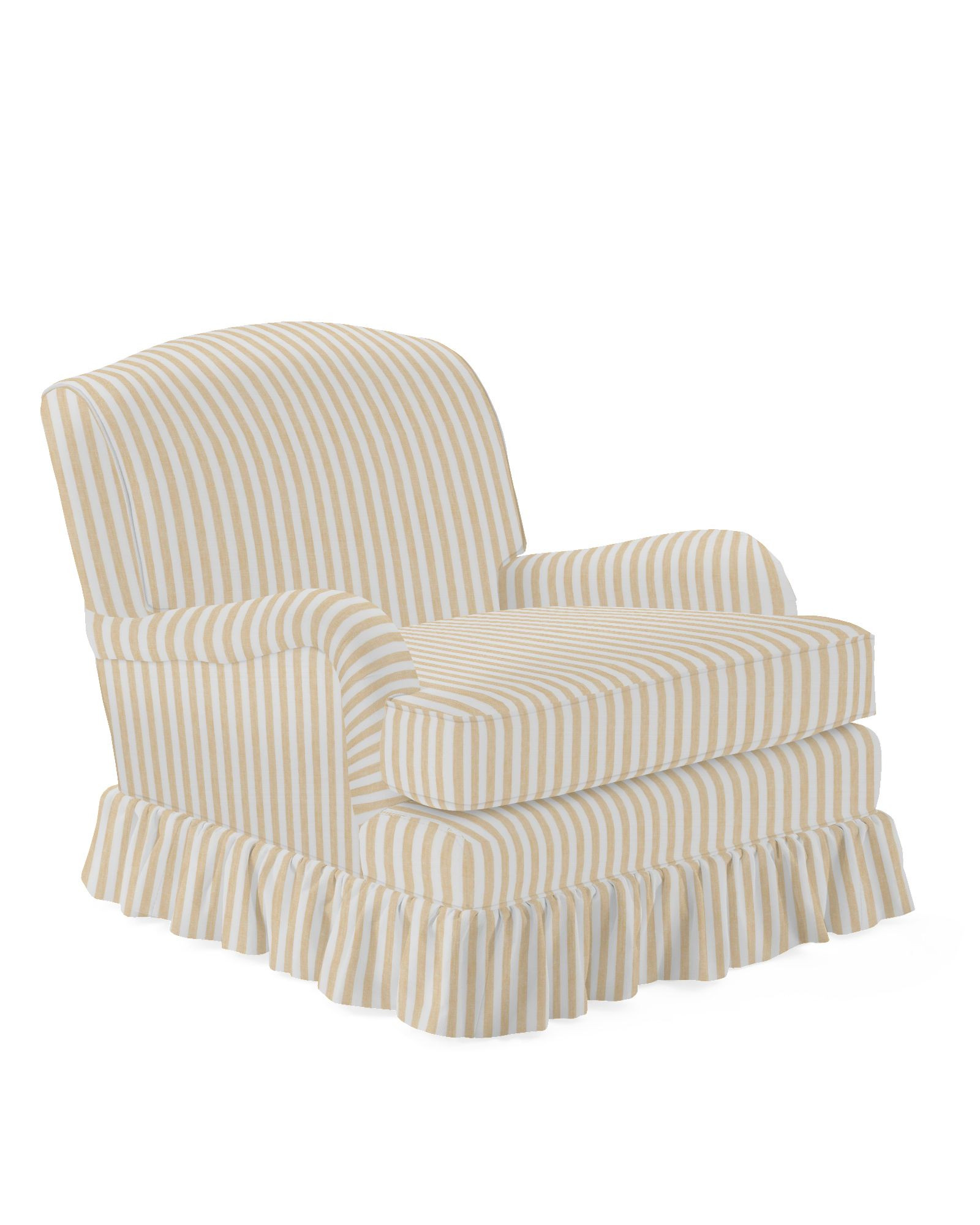 Miramar English Roll Arm Chair with Ruffle Skirt | Serena and Lily