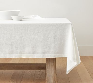 Open Box: Mason Rectangle Tablecloth, 70" x 108" - White | Pottery Barn (US)