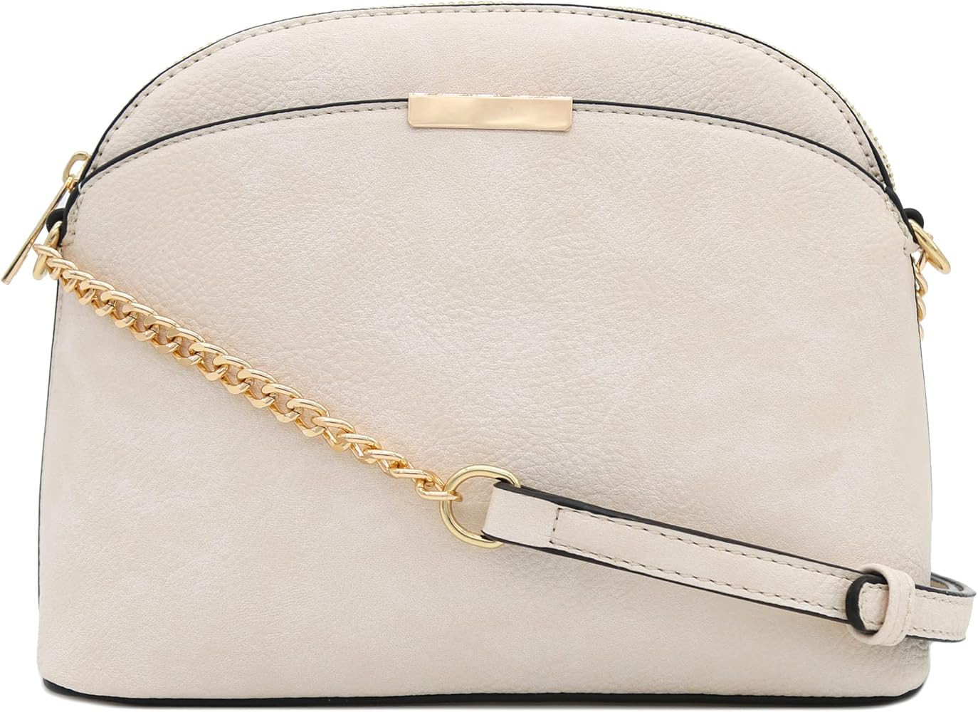 Faux Leather Small Dome Crossbody bag with Chain Strap | Amazon (US)