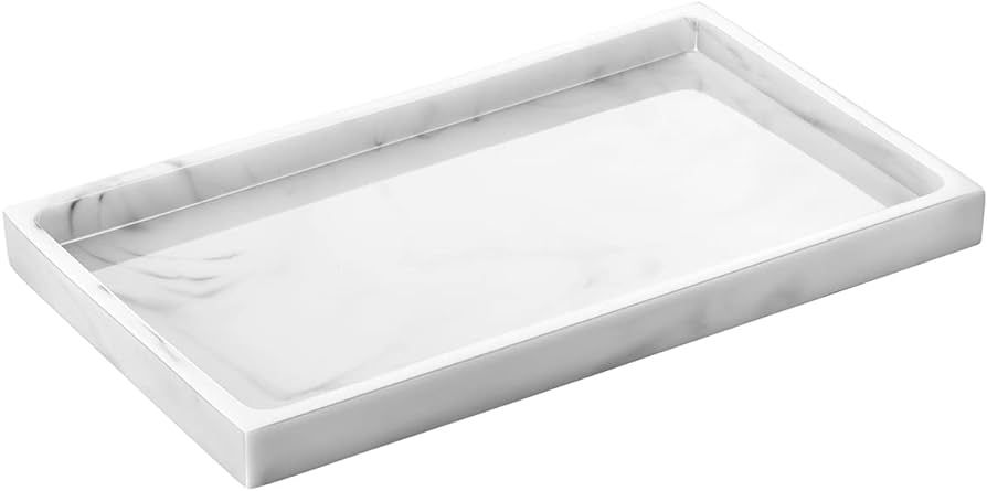 Emibele Bathroom Tray, Resin Countertop Vanity Tray Jewelry Storage Dresser Tray Kitchen Sink Toi... | Amazon (US)