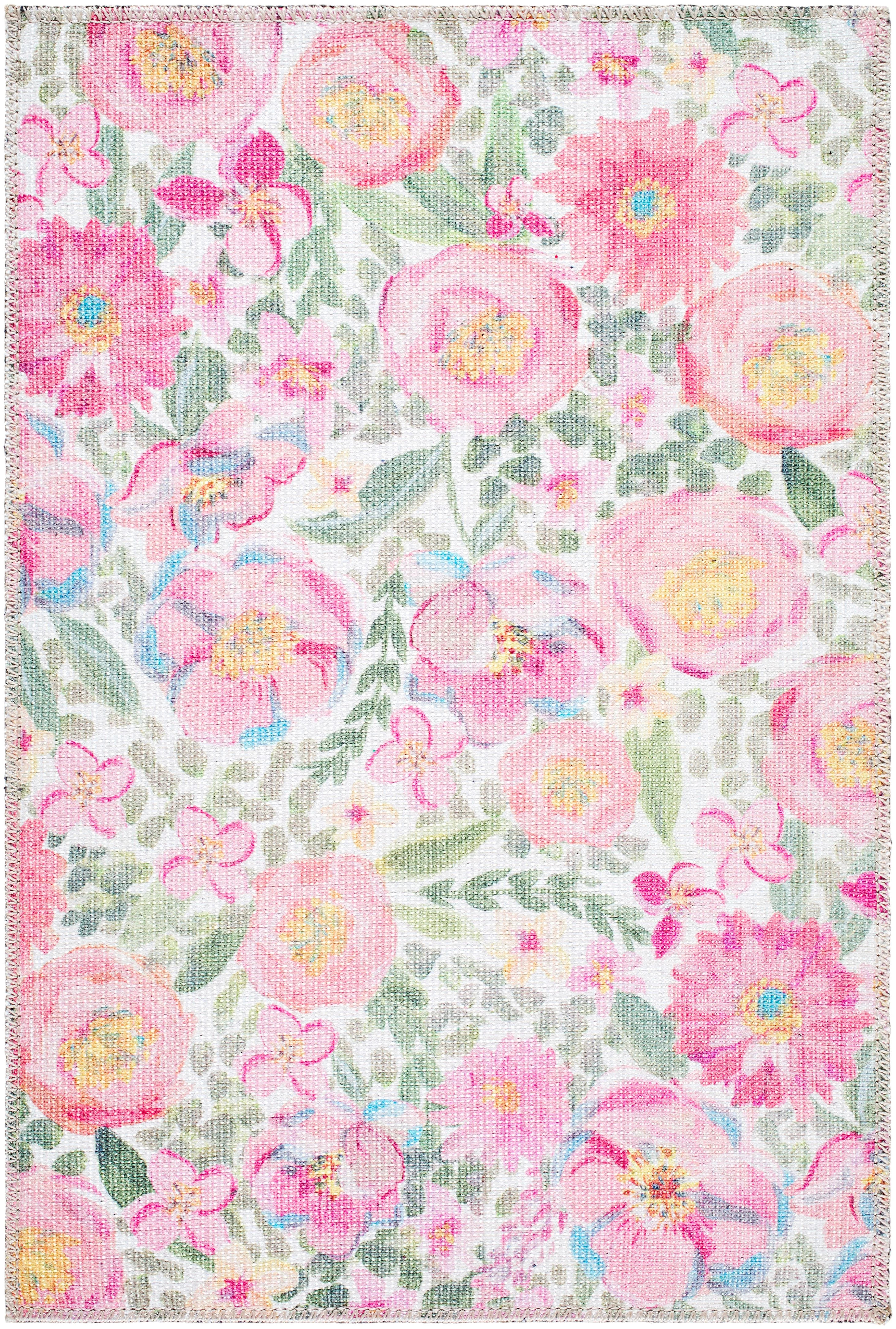 My Texas House Delaney Floral Indoor Washable Scatter Rug | Walmart (US)