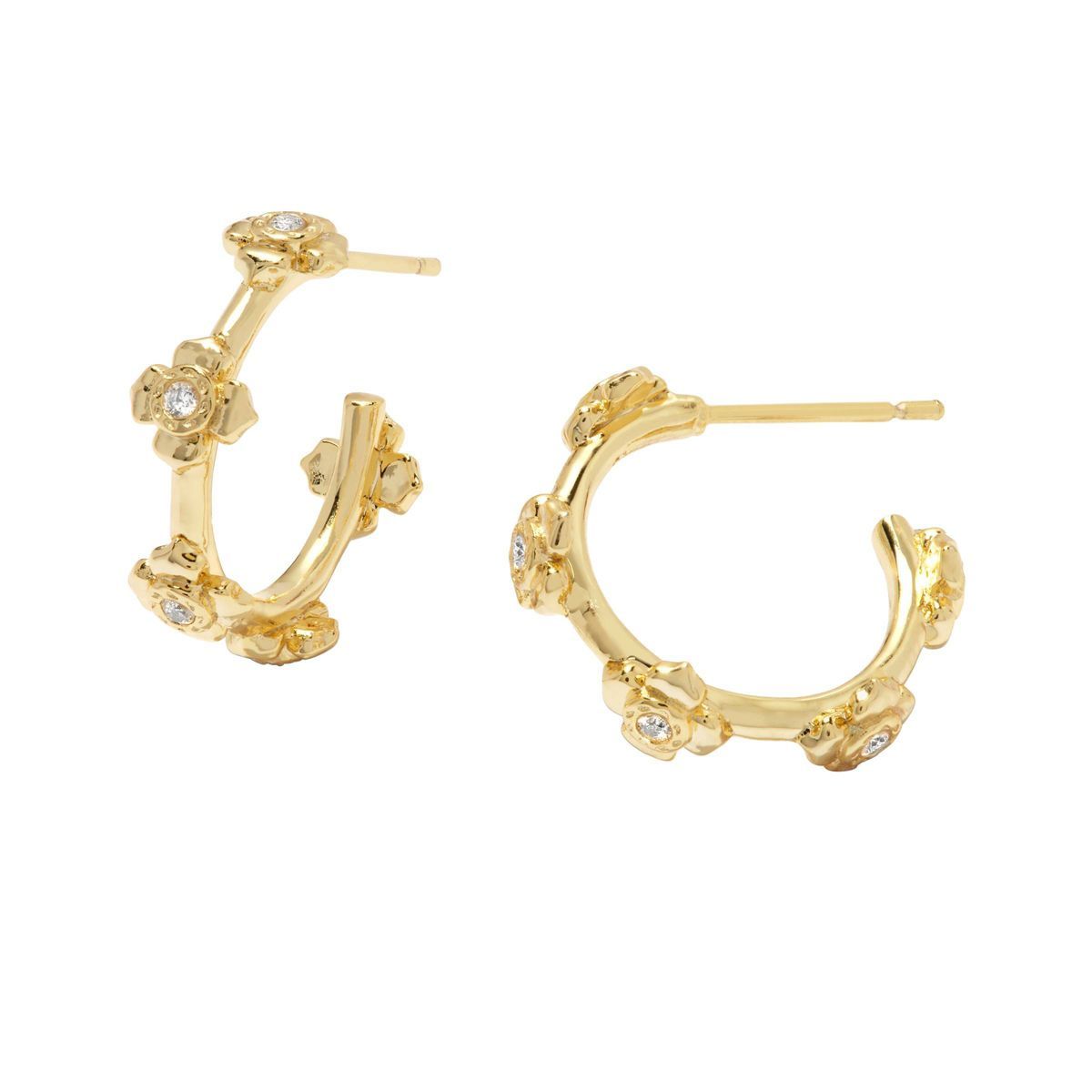 Kendra Scott Lily 14K Gold Over Brass Huggie Earrings - Gold | Target