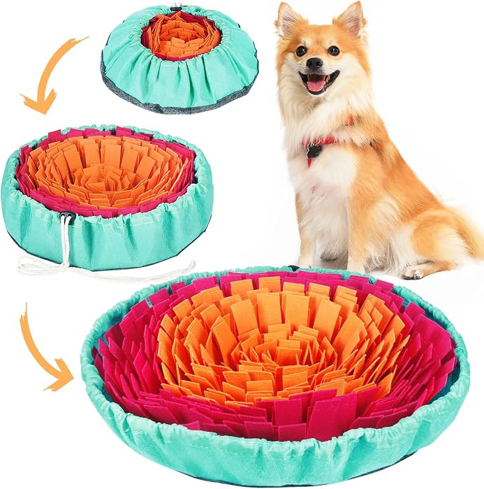 Vivifying Snuffle Mat for Dogs, Interactive Sniff Mat for Slow Eating and Keep Busy, Adjustable D... | Amazon (US)