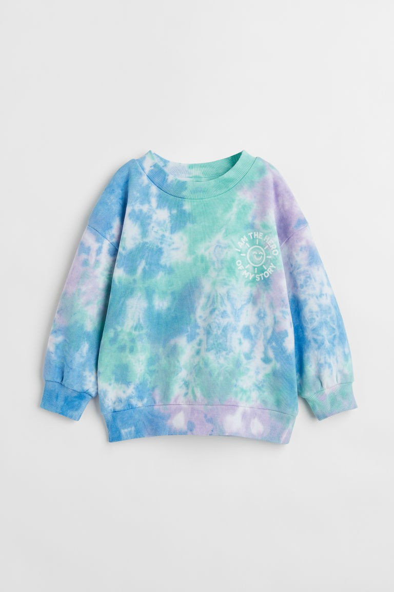 H & M - Oversized Printed Sweatshirt - Blue | H&M (US + CA)