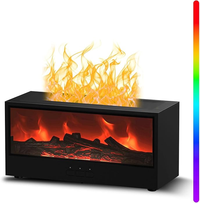 Fireplace Humidifier - 150ml Fireplace Oil Diffuser for Home Office, 7 Colors Light Flame Aroma D... | Amazon (US)