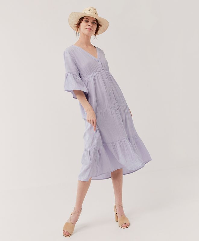 the coastal midi dress | Pact Apparel