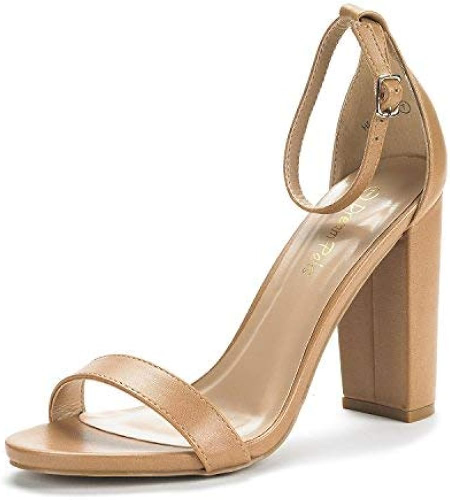 DREAM PAIRS Women's Hi-Chunk High Heel Pump Sandals | Amazon (US)