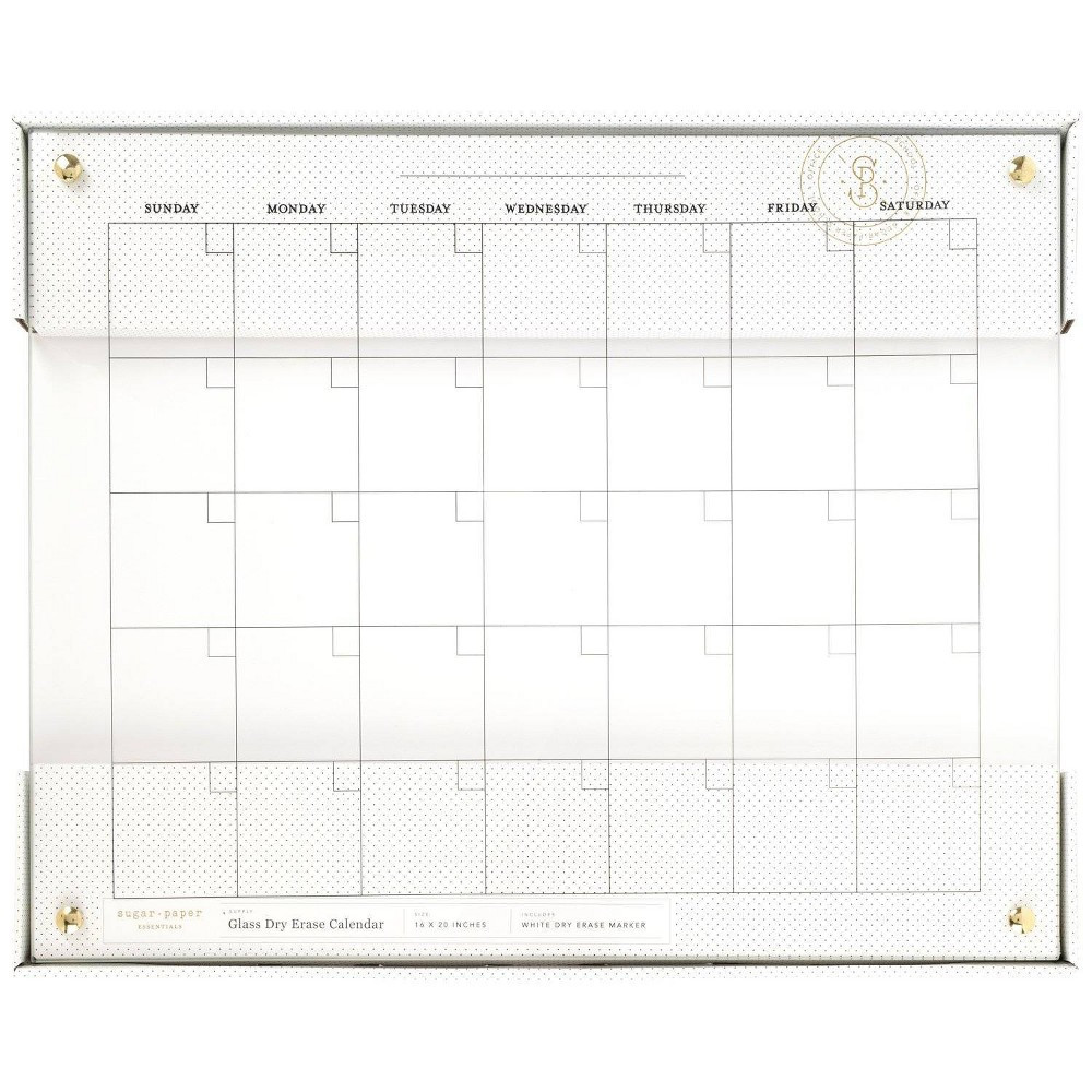20""x16"" Glass Dry Erase Calendar - Sugar Paper Essentials | Target
