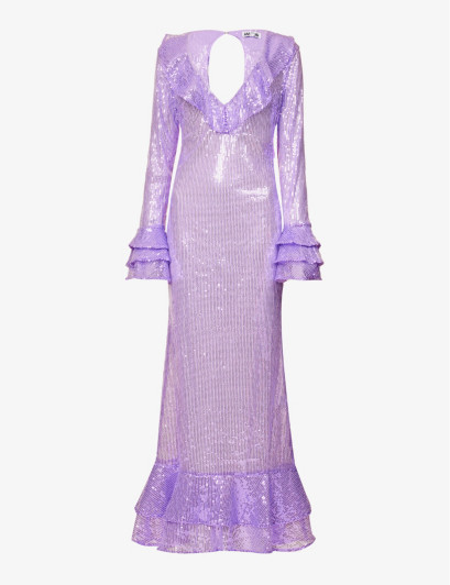 Womens Lilac Semi-sheer Rhinestone-embellished Woven Maxi Dress M | Selfridges