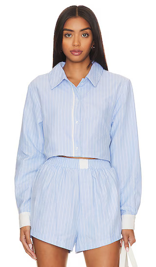 x REVOLVE Darian Stripe Top in Blue & White | Revolve Clothing (Global)