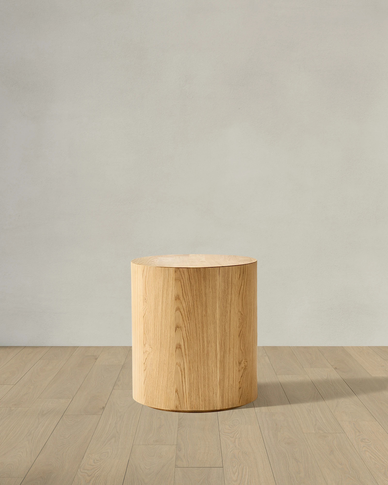 Oak Drum End Table in Rustic Oak | Quince