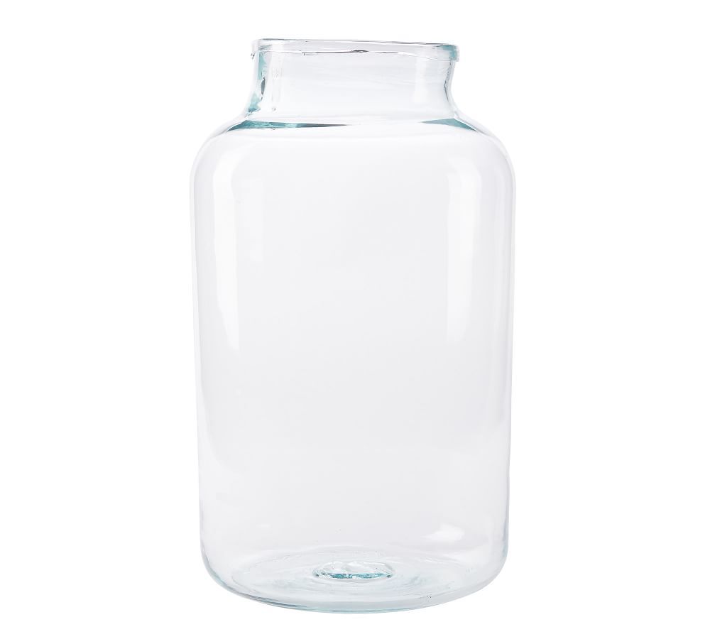 Recycled Glass Mason Jar Vase, Large | Pottery Barn (US)