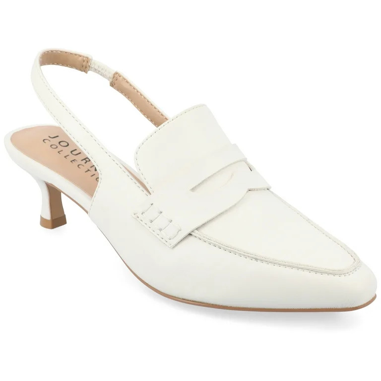 Journee Womens Amory Kitten Heel Sling Back Loafer Style Pumps, Widths Available | Walmart (US)
