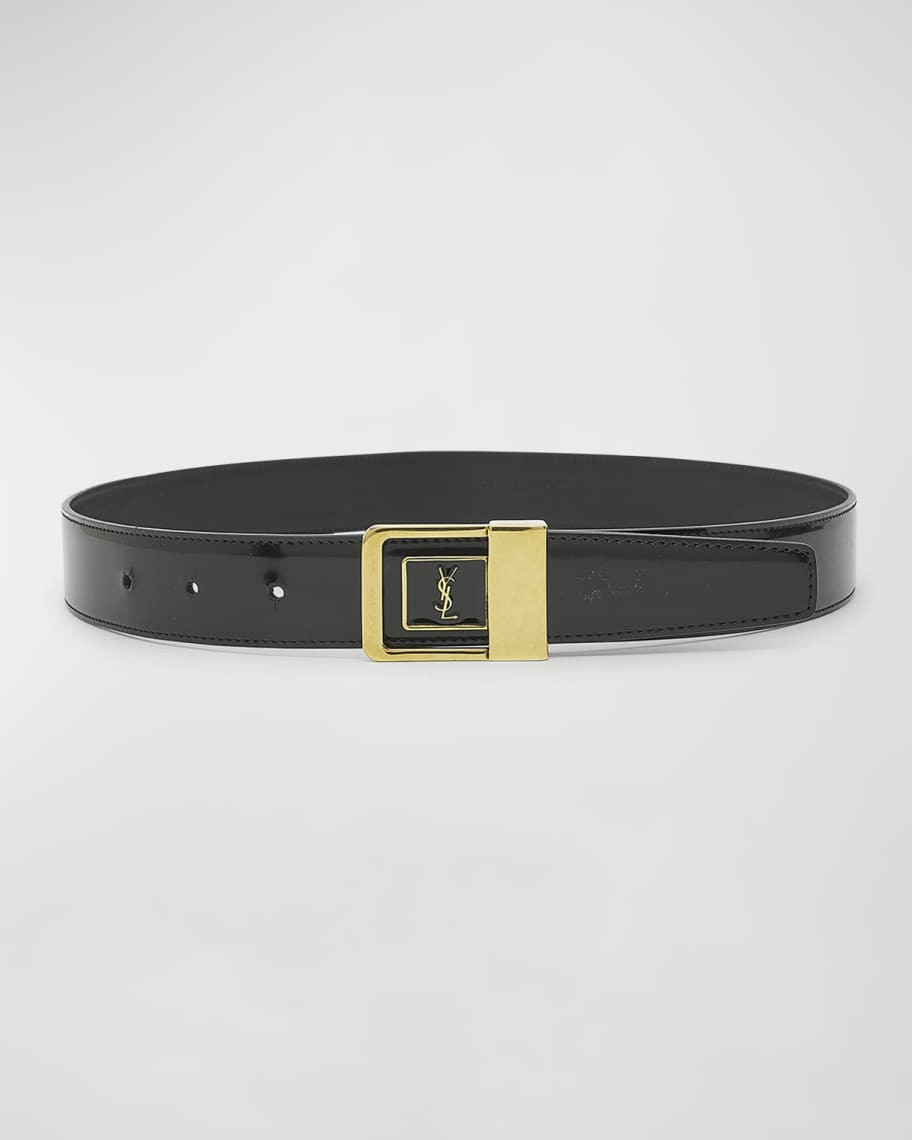 Saint Laurent YSL Patent Leather Belt | Neiman Marcus