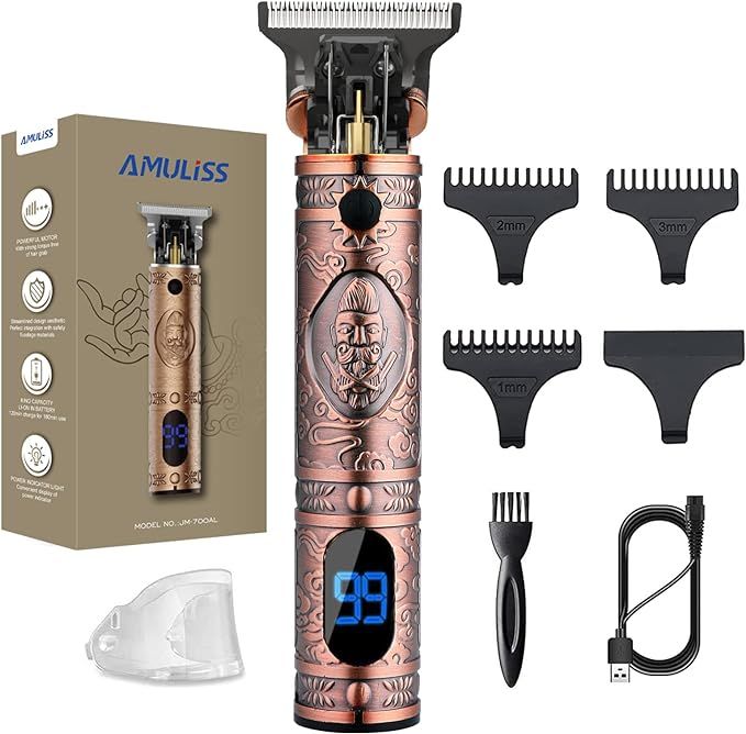 AMULISS Professional Hair Trimmer Mens Hair Clippers Zero Gapped Cordless Hair Trimmer Profession... | Amazon (US)
