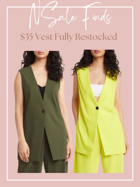 Nordstrom Anniversary Sale Finds: 
One-Button Vest by VERO MODA fully restocked. Love the rifle green one for fall!
Sale: $35.99 / After Sale: $49.00




Fall vest/ fall blazer/ NSale/ Nordstrom finds/ Nordstrom sale 

#LTKxNSale #LTKSeasonal #LTKunder50