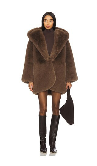 GIUSEPPE DI MORABITO Faux Fur Coat in Brown. - size 40 | Revolve Clothing (Global)