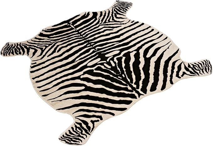 Amazon.com: townssilk Area Rug Faux Zebra Print Rug 4.3x4.7 Feet Rug/Mat/Carpets for Home : Home ... | Amazon (US)