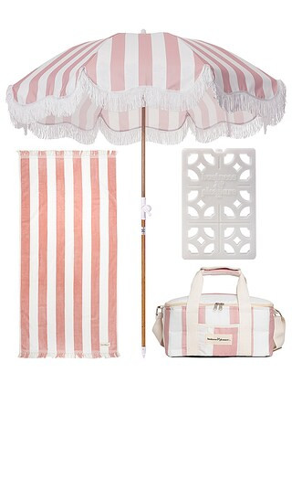 x REVOLVE Holiday Beach Set in Pink Crew Stripe | Revolve Clothing (Global)