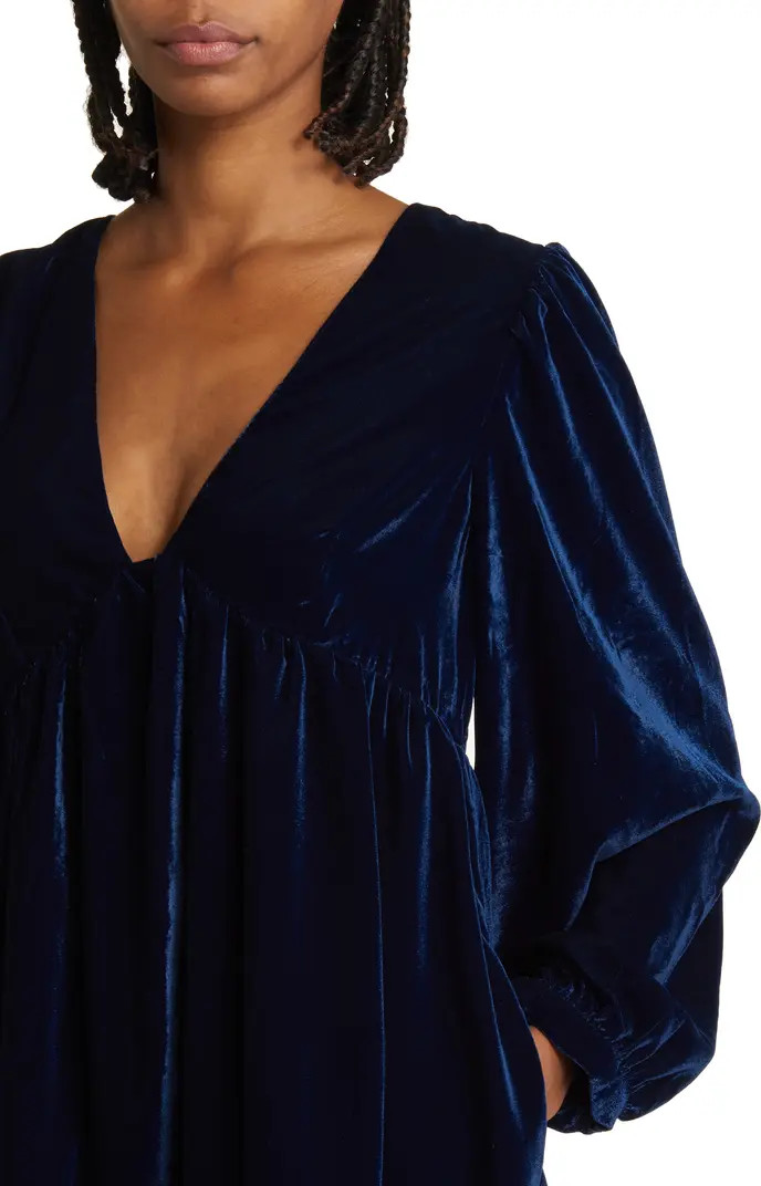 Estella Long Sleeve Velvet Minidress | Nordstrom