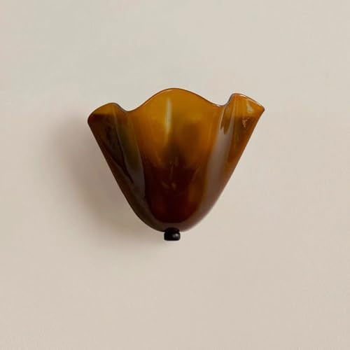 Vintage Shell Wall Sconce – Mid-Century Coastal Amber Glass Shade – Antique-Style Shell-Shape... | Amazon (US)