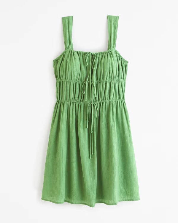 Tie-Front Mini Dress | Abercrombie & Fitch (US)