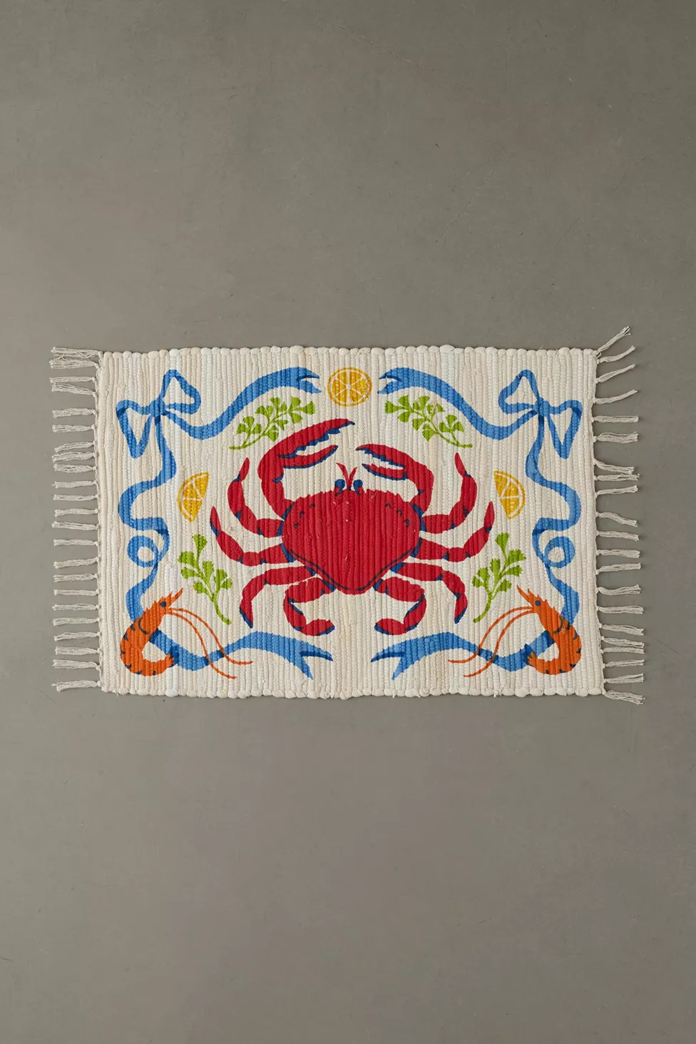 Fancy Crab Printed Rag Rug | Urban Outfitters (US and RoW)