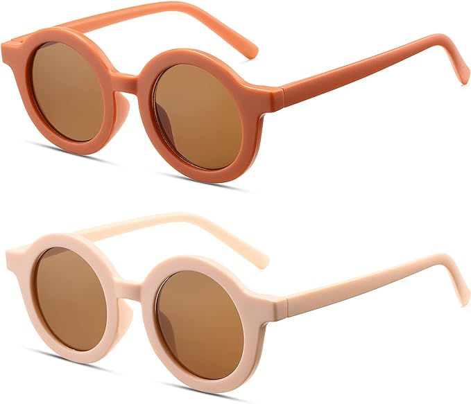 Kids Round Sunglasses for Boys Girls Age 2-6, 100% UV 400 Protection | Amazon (US)