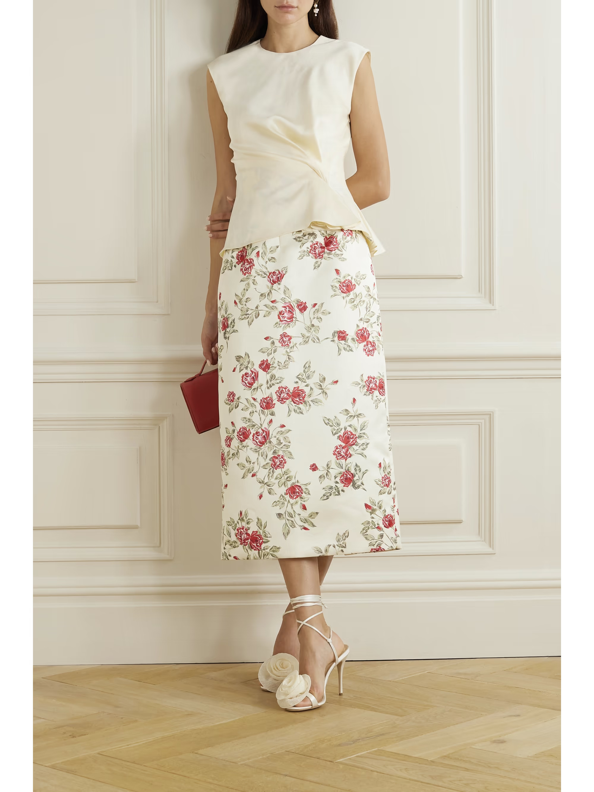 EMILIA WICKSTEAD Azam gathered satin top | NET-A-PORTER | NET-A-PORTER (UK & EU)