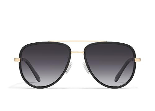 Quay - Sunglasses for Men & Women, Polarized Aviator Lenses with UV Protection (All In Medium, Black) | Amazon (US)