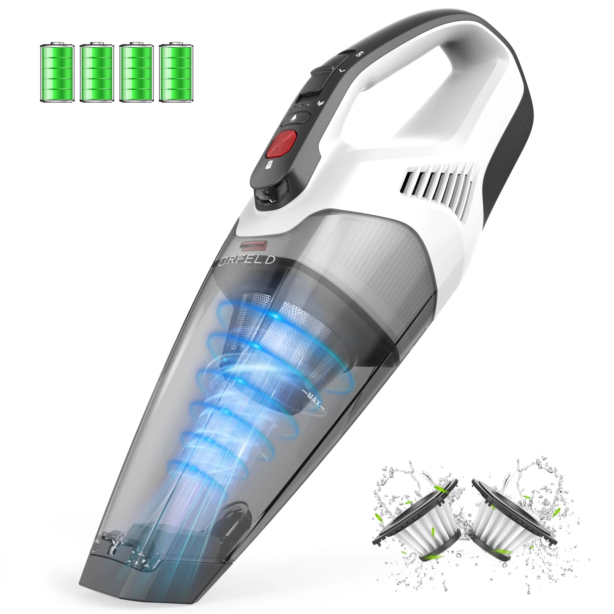 ORFELD Cordless Handheld Vacuum, 12Kpa Hand Vacuum Cleaner for Pet Hair Portable New, H11 | Walmart (US)
