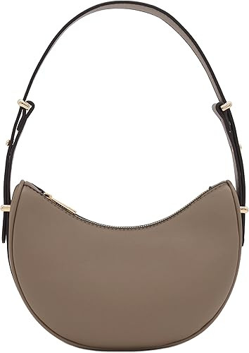 Small Crescent Smooth Faux Leather Underarm Shoulder Bag | Amazon (US)