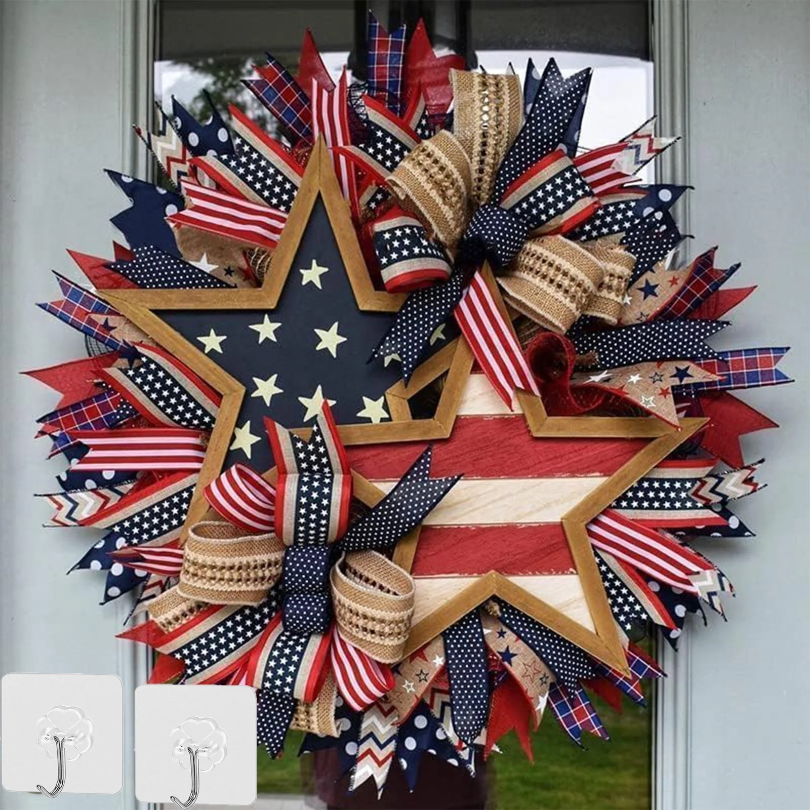 250th Anniversary Eagle Wreath for Front Door, 3D Patriotic Eagle Flag Wreaths, Brave Wings Wreat... | Walmart (US)