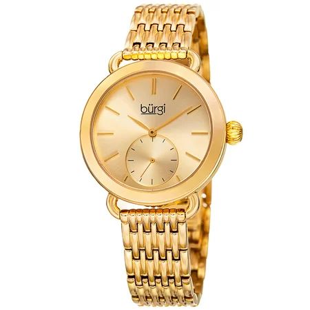 Women's Quartz Second Indicator Stainless Steel Gold-Tone Bracelet Watch with FREE Bangle - GOLD | Walmart (US)