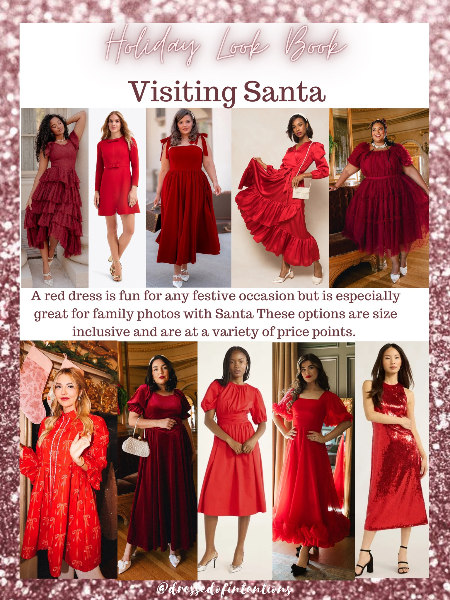 A red dress is fun for any festive occasion but is especially great for family photos with Santa These options are size inclusive and are at a variety of price points. If you select an Ivy City option use code dressedofintentions15 to save 15% 

#LTKStyleTip #LTKPlusSize #LTKHoliday