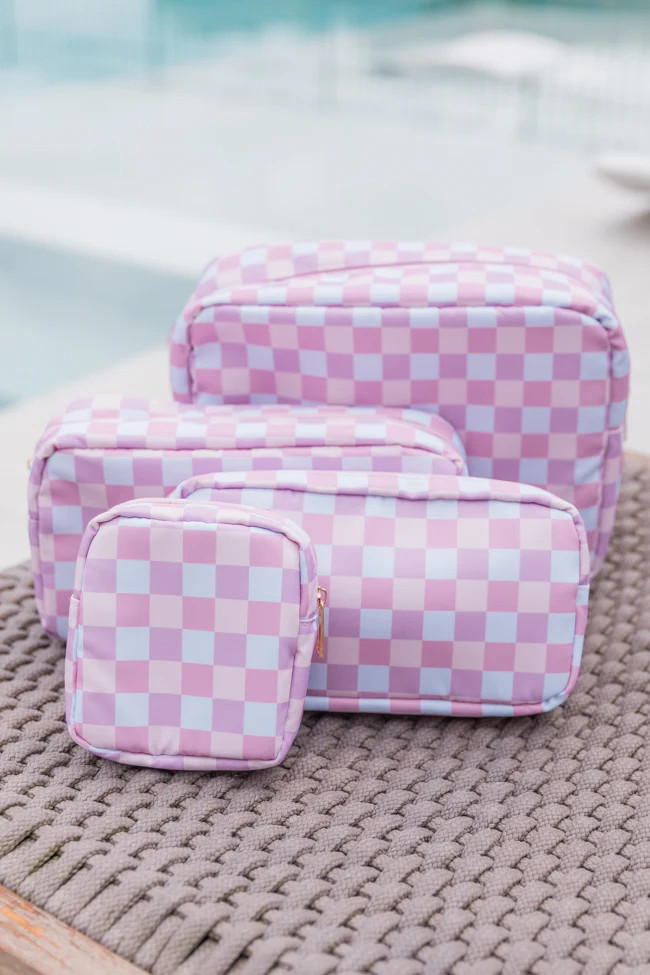 Tori Checkered 4 Piece Travel Set Tori X Pink Lily | Pink Lily