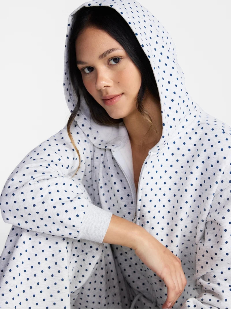 No Boundaries Boxy Zip Up Hoodie, Women's XXS-XXL | Walmart (US)