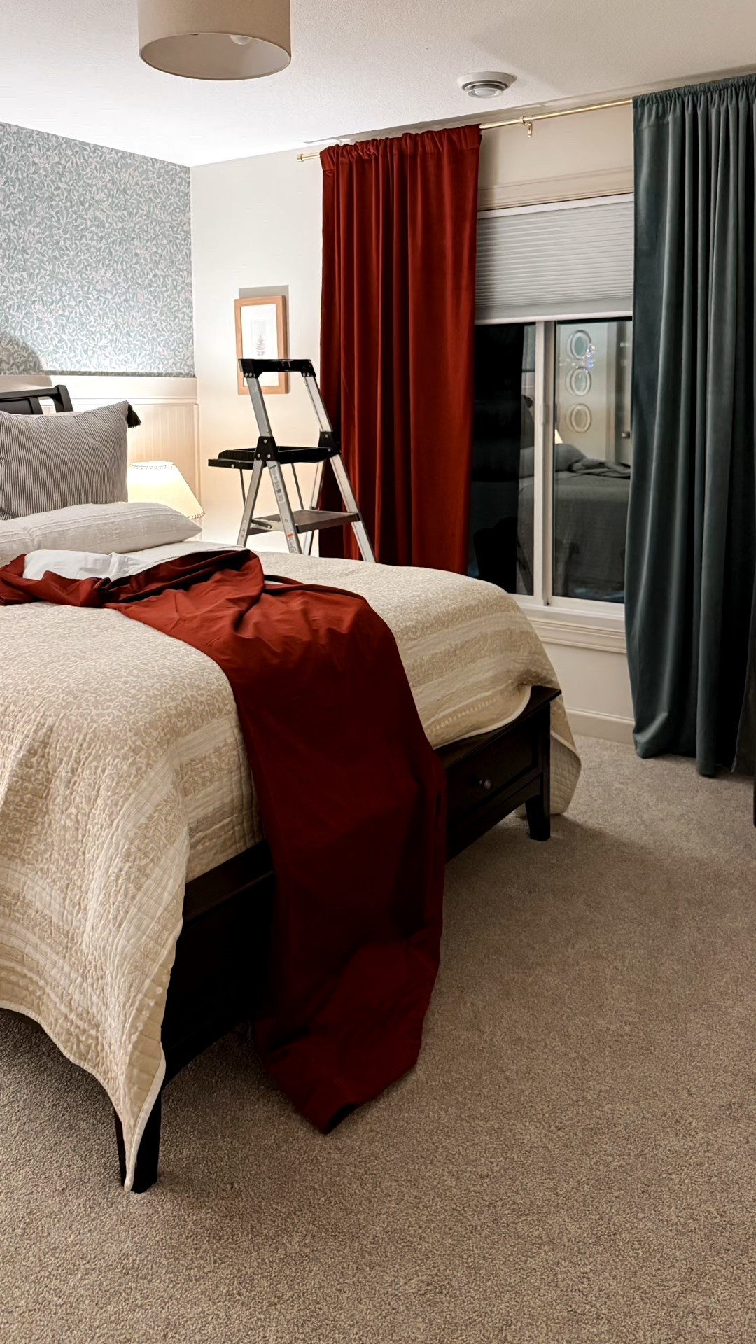 It’s wild what a simple curtain swap can do. One evening, a ladder, and these deep red velvet panels—and suddenly this little room feels like a snug winter hideaway, ready for late-night chats and sleepy holiday guests.🎄#ad 

The color frames the window like a ribbon on a gift, and the fabric makes everything feel grounded, finished, and a little bit magical. They soften the light in the mornings, add drama at night, and instantly turn our guest bedroom into a holiday-ready retreat for whoever lands in this bed next! 

Partnering with @halfpricedrapes made it easy to lean into cozy without losing our calm, collected vibe. Happy Holidays, friends! 🎁

#HPDAtHome #halfpricedrapes #holidayhome

#LTKHome #LTKGiftGuide #LTKHoliday