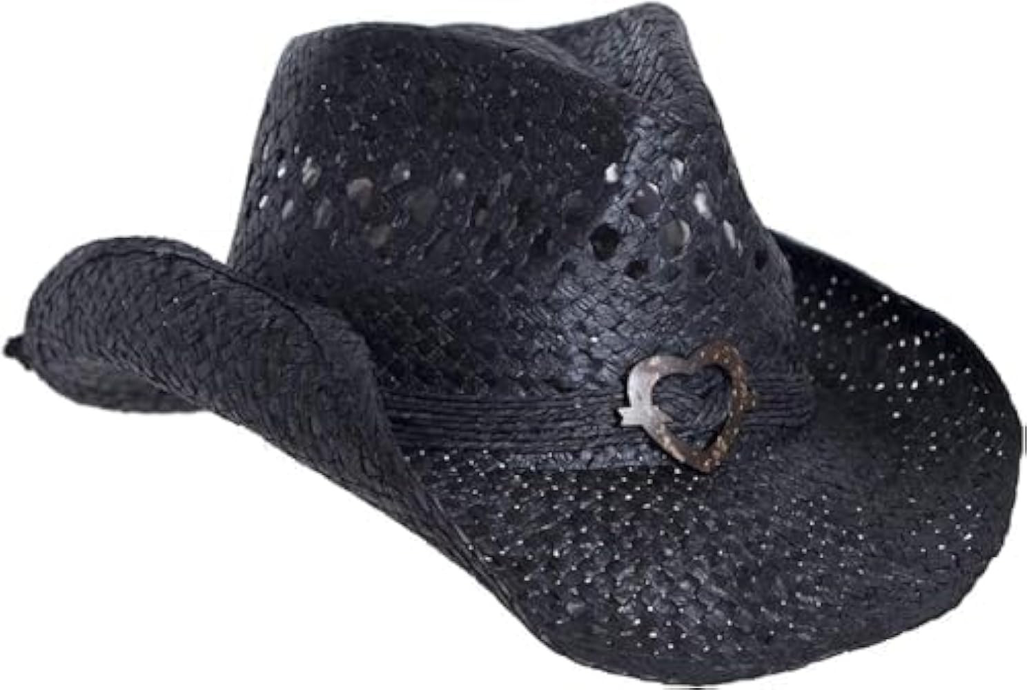 Boho Hip Cowboy Hat with Heart Concho, Natural Toyo Straw, Shapeable Brim | Amazon (US)