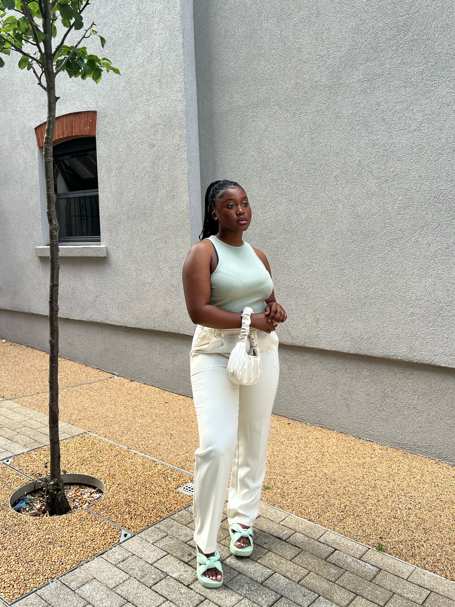 Creams and greens ✨

Sage green crop crop top, cream straight leg trousers, sage green sandals, cream ruched bag

#LTKworkwear #LTKunder50 #LTKSeasonal