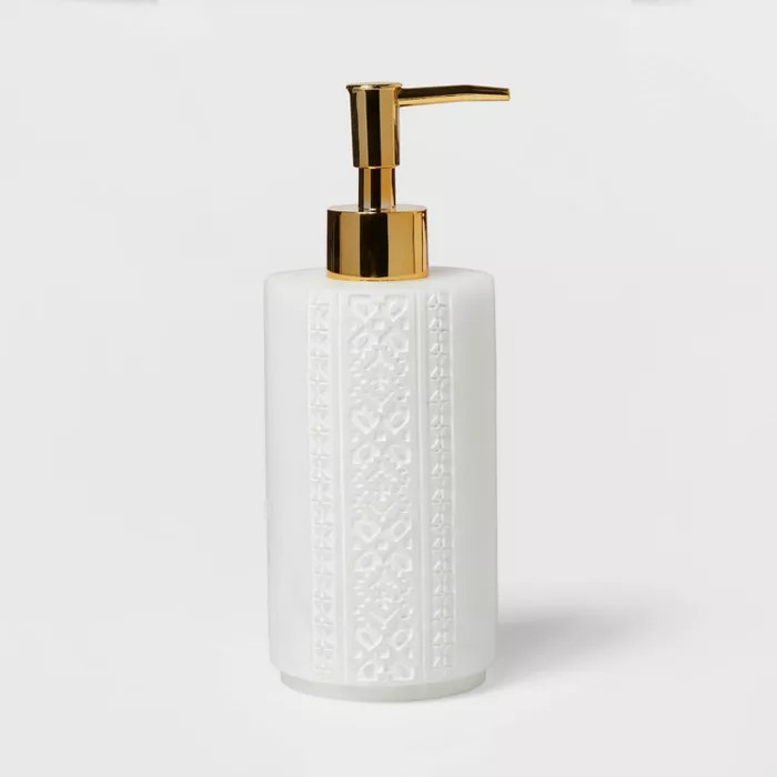 Carved Alabaster Resin Soap Pump White - Threshold™ | Target