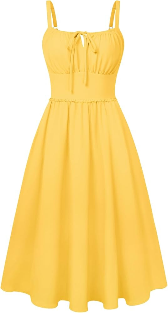 Belle Poque Summer Dress for Women 2026 Sleeveless Sundress Elegant Spaghetti Strap A-line Flowy ... | Amazon (US)