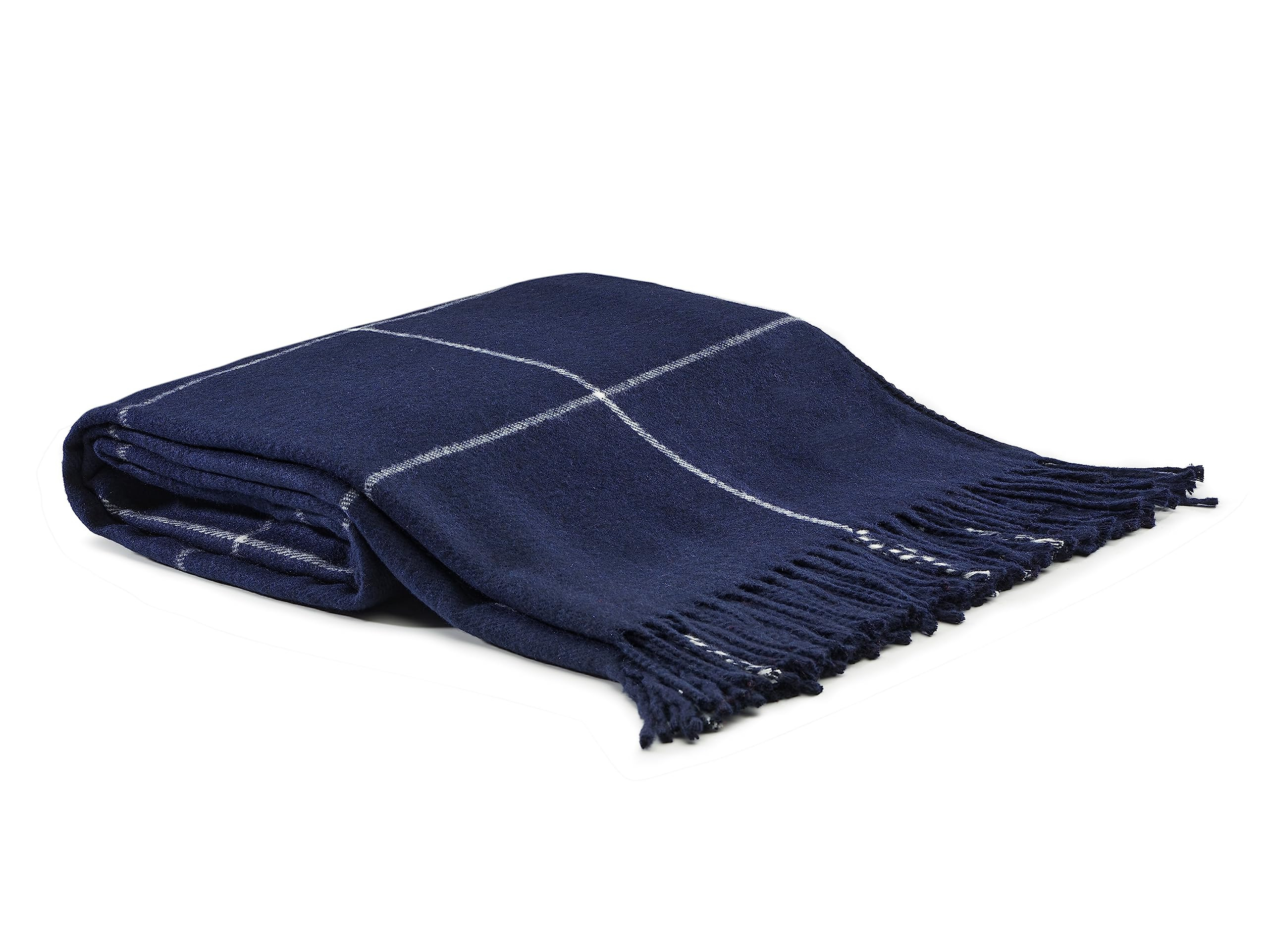 Arus Acrylic Highlands Collection Queen Size Tartan Plaid Design Throw Blanket Navy-White, 60x80 ... | Amazon (US)