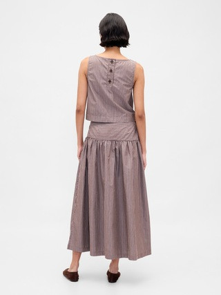 Poplin Drop-Waist Maxi Skirt | Gap (US)
