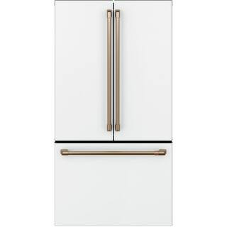 Cafe 23.1 cu. ft. Smart French Door Refrigerator in Matte White, Counter Depth and Fingerprint Re... | The Home Depot