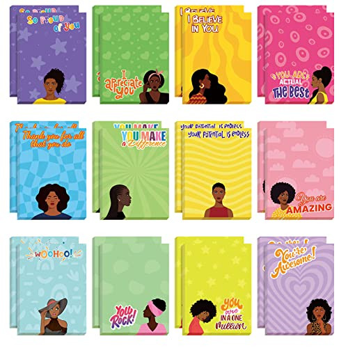 Sinmoe Sinmoe 24 Pcs Black Girl Inspirational Sticky Notes 3 x 4 Inch Appreciation Sticky Notes M... | Amazon (US)