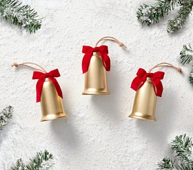 Vintage Gold Bell Ornaments (6"), Set of 3 | Pottery Barn Kids