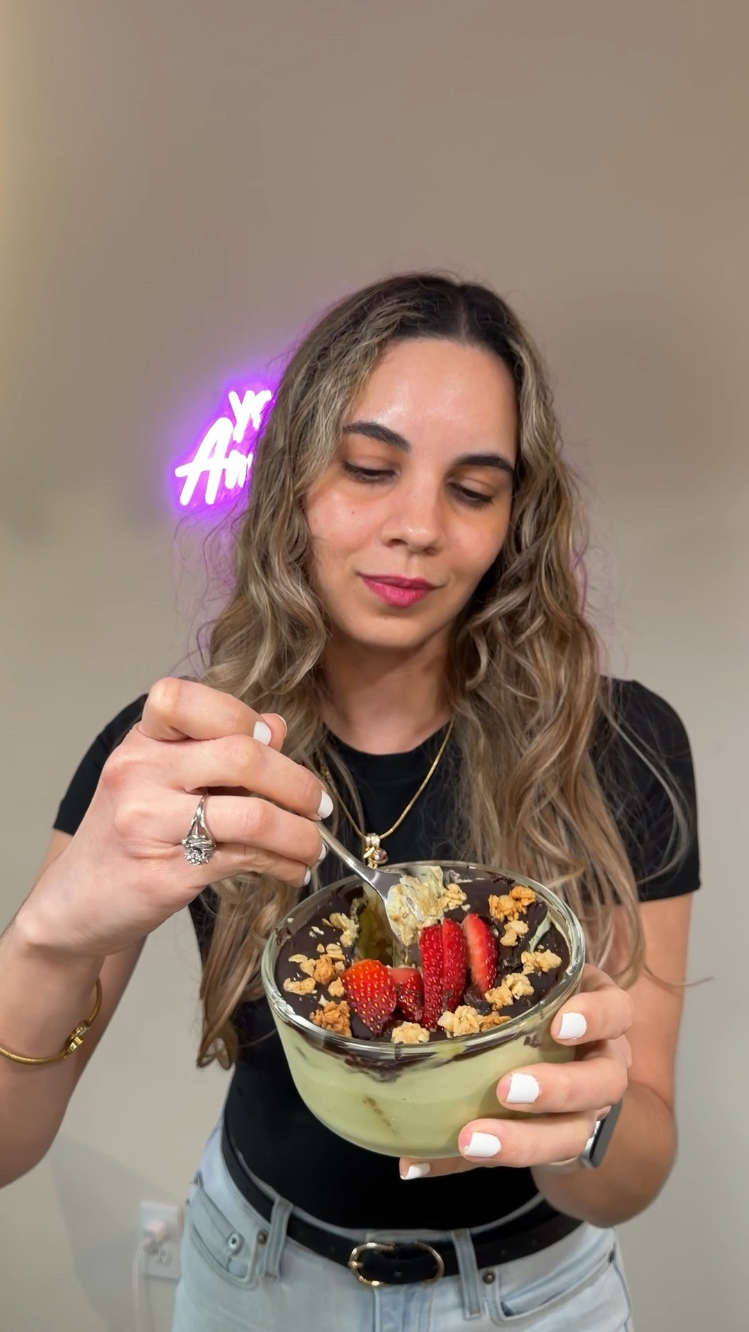 Nothing like a matcha cheesecake with dark chocolate and strawberries on top 💚 also in love with my staple set of shirts 

#LTKfoodie #LTKmorningroutine #LTKootd