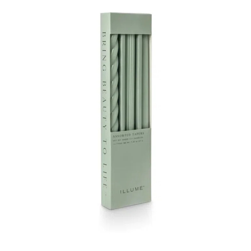 ILLUME Beautifully Done Unscented Assorted Candle Tapers 3-Pack | Birch Lane