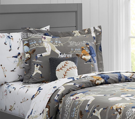 Vintage Baseball Organic Sheet Set & Pillowcases | Pottery Barn Kids